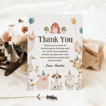 Carte de remerciement d'anniversaire pour animaux