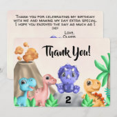 Carte de remerciement d'anniversaire pour bébés di (Devant / Derrière)