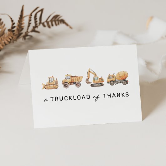 Carte de remerciement d'anniversaire pour camions