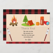 Carte de remerciement d'anniversaire pour camping (Devant / Derrière)