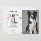 Carte de remerciement d'anniversaire pour chiot Bo (Devant)