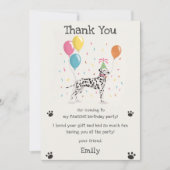 Carte de remerciement d'anniversaire pour chiot da (Devant)