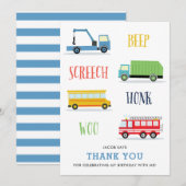 Carte de remerciement d'anniversaire pour enfant B (Devant / Derrière)