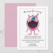 Carte de remerciement d'anniversaire pour enfants (Devant / Derrière)