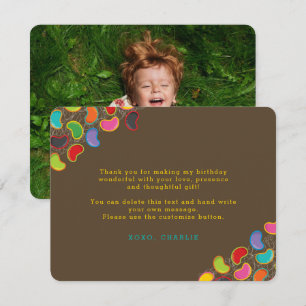 Carte de remerciement d'anniversaire pour enfants