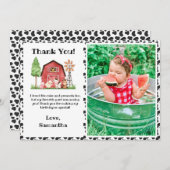 Carte de remerciement d'anniversaire pour ferme à (Devant / Derrière)