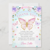 Carte de remerciement d'anniversaire pour fille ba (Devant)