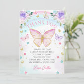 Carte de remerciement d'anniversaire pour fille ba (Debout devant)