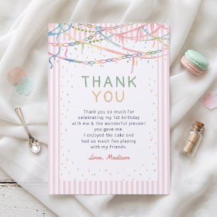 Carte de remerciement d'anniversaire pour filles r