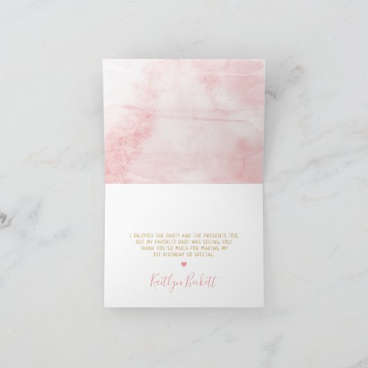 Carte de remerciement d'anniversaire pour petite c (Intérieur)