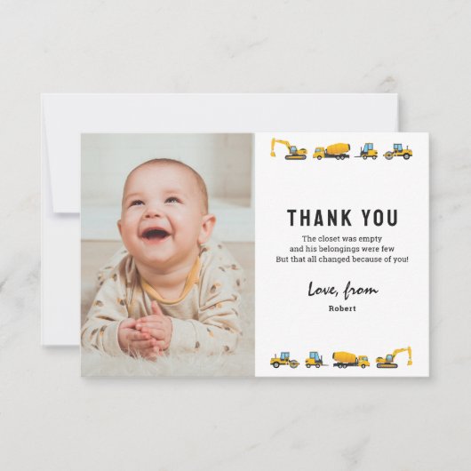 Carte de remerciement d'anniversaire pour une phot (Devant)