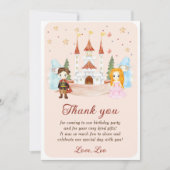 Carte de remerciement d'anniversaire Princesses et (Devant)