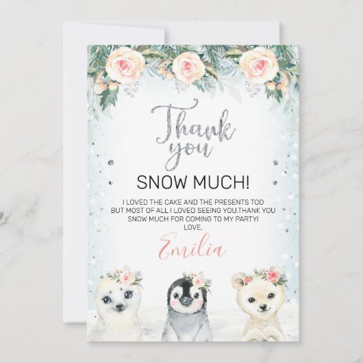 Carte de remerciement d'anniversaire Silver et ani (Devant)