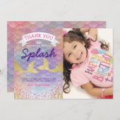 Carte de remerciement d'anniversaire Sirène (Devant / Derrière)