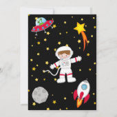 Carte de remerciement d'anniversaire Space Party (Dos)