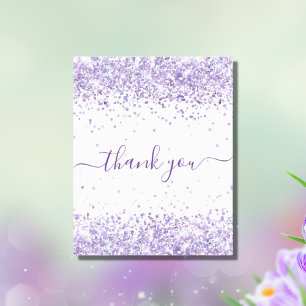 Carte de remerciement d'anniversaire violet paille