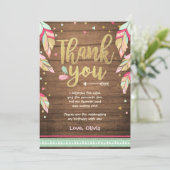 Carte de remerciement d'anniversaire Wild One rose (Debout devant)