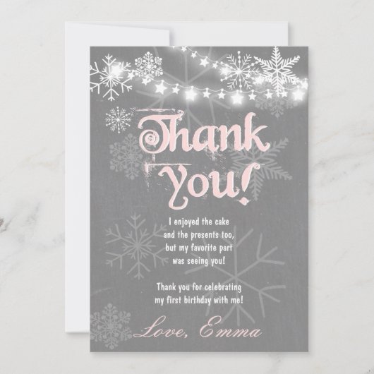 Carte de remerciement d'anniversaire Winter ONEder (Devant)