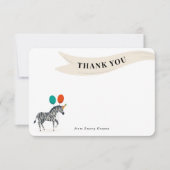 Carte de remerciement d'anniversaire Zèbre (Devant)