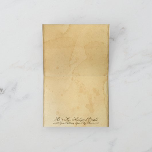 Carte de remerciement d'art de parchemin taché de (Intérieur)