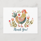 Carte de remerciement d'art populaire de poulet à  (Devant)