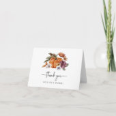 Carte de remerciement d'automne Citrouille Orange (Devant)