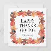 Carte de remerciement d'automne pour Thanksgiving (Devant)