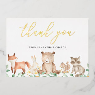 Carte de remerciement de Baby Shower Animaux de la