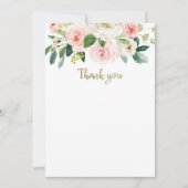 Carte de remerciement de baby shower aquarelle ros (Devant)