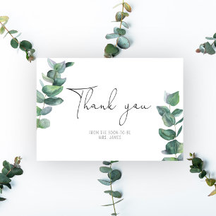 Carte de remerciement de Baby Shower au eucalyptus