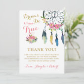 Carte de remerciement de Baby Shower Boho Attrape- (Debout devant)