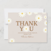 Carte de remerciement de baby shower Boho Daisy Fl (Devant)