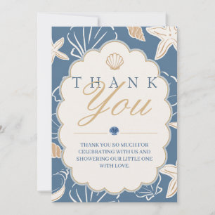Carte de remerciement de baby shower Coastal Seash