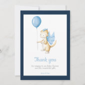 Carte de remerciement de baby shower pour bébé dra (Devant)