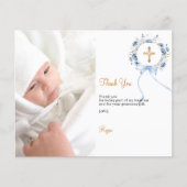 Carte de remerciement de baptême avec une couronne (Devant)