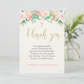 Carte de remerciement de baptême ou de christening (Debout devant)