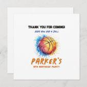 Carte de remerciement de basketball (Devant / Derrière)