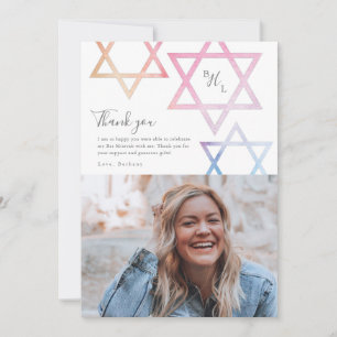 Carte de remerciement de Bat Mitzvah photo ombré a