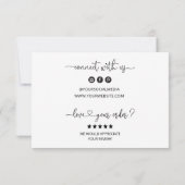 Carte de remerciement de Black White Business mode (Dos)