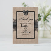 Carte de remerciement de cérémonie en toile de jut (Debout devant)