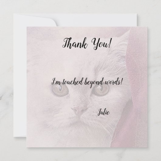 Carte de remerciement de chat (Dos)