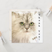 Carte de remerciement de chat (Devant/Arrière en situation)