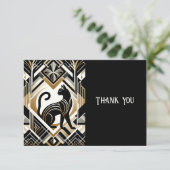 Carte de remerciement de chat décoratif abstrait m (Debout devant)