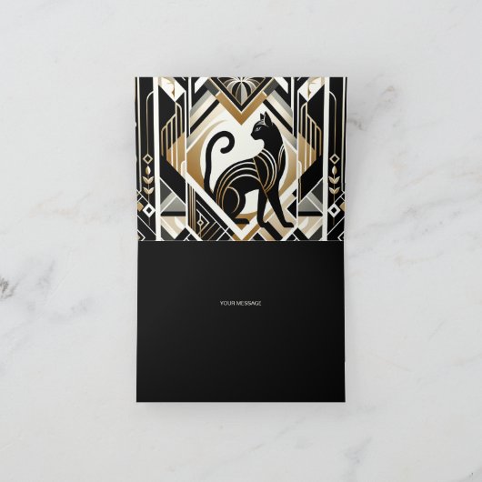 Carte de remerciement de chat décorative abstraite (Intérieur)