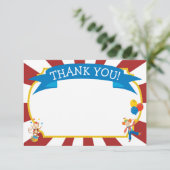 Carte de remerciement de cirque Invitation à la fê (Debout devant)