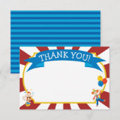Carte de remerciement de cirque Invitation à une f (Devant / Derrière)