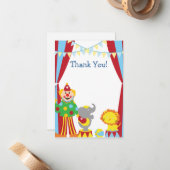 Carte de remerciement de cirque pour enfant person (Devant/Arrière en situation)