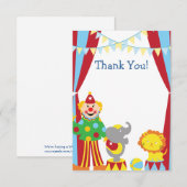 Carte de remerciement de cirque pour enfant person (Devant / Derrière)