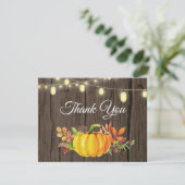 Carte de remerciement de citrouille d'automne rust (Debout devant)
