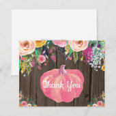 Carte de remerciement de citrouille de Floral auto (Devant / Derrière)